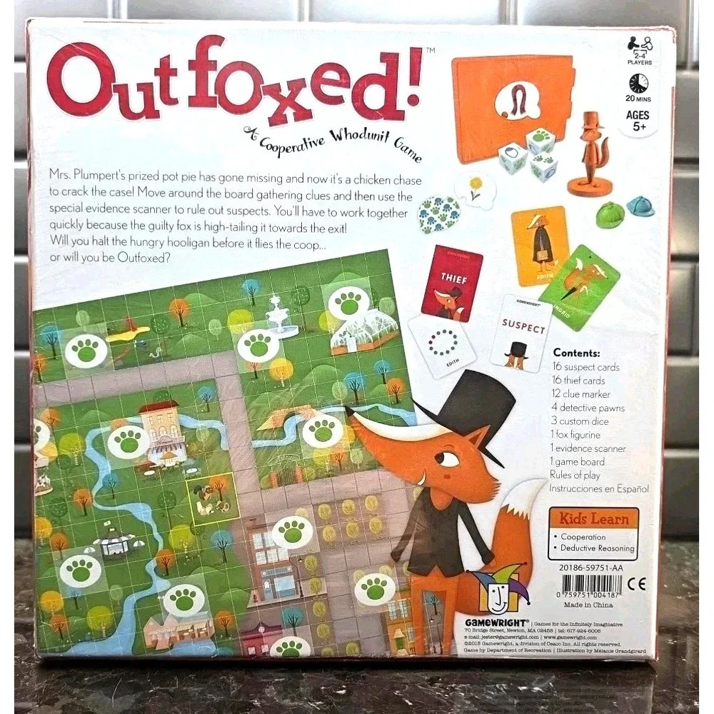 Outfoxed A Classic Who Dunnit Game For Preschoolers, 4 players NIB NEW Sealed